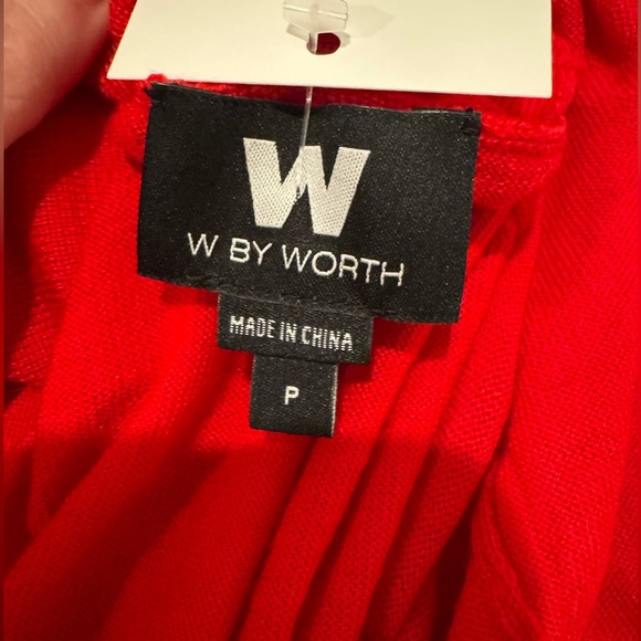 W by worth red wrap cowl neck sweater 100% wool size P - Picture 6 of 7